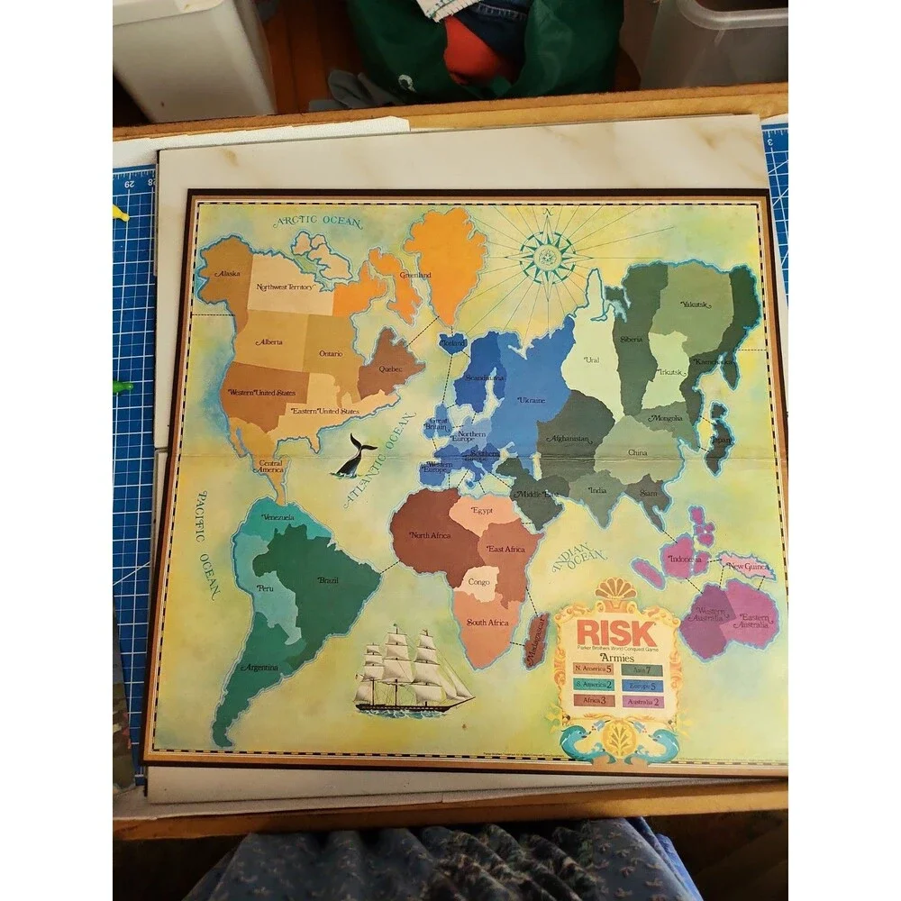 Vintage 1975 Board Game Risk Parker Brothers Complete